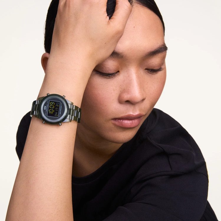 DANIEL WELLINGTON Retro Digital Dark Green Bio-based Plastic Strap 
