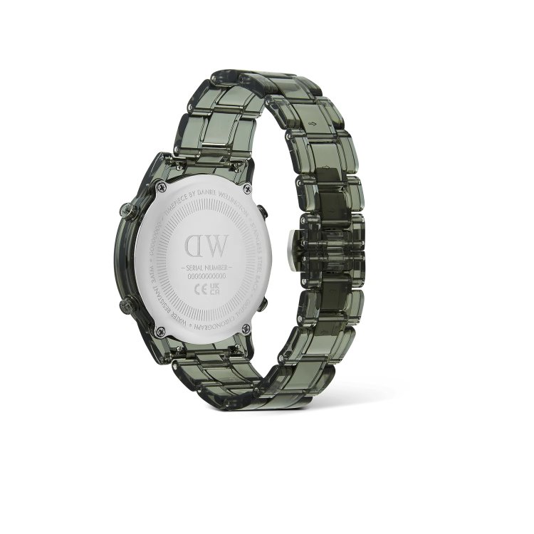 DANIEL WELLINGTON Retro Digital Dark Green Bio-based Plastic Strap 