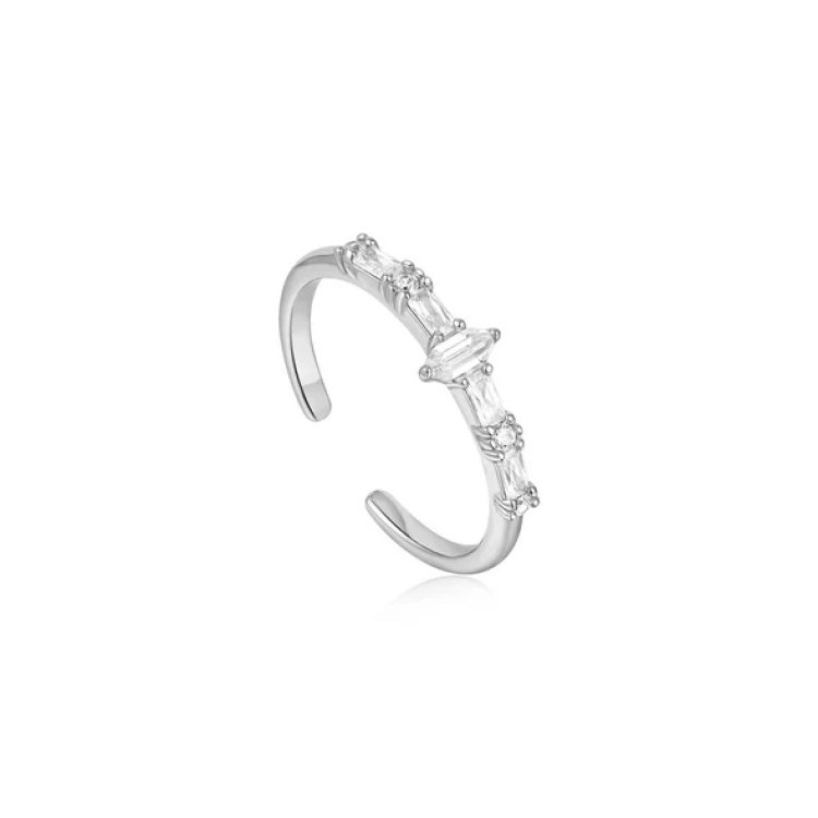 ANIA HAIE Silver Sparkle Multi Stone Band Ring
