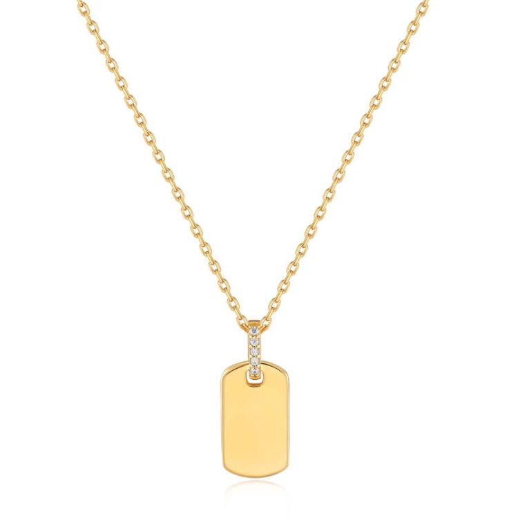 ANIA HΑIE Gold Glam Tag Pendant Necklace
