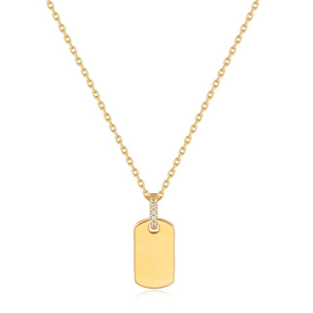 ANIA HΑIE Gold Glam Tag Pendant Necklace