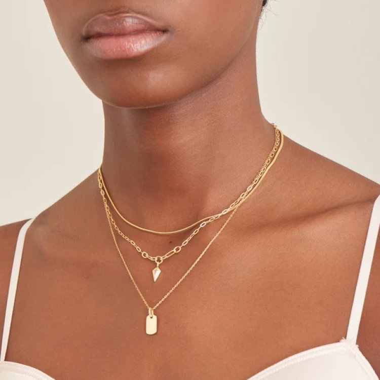 ANIA HΑIE Gold Glam Tag Pendant Necklace