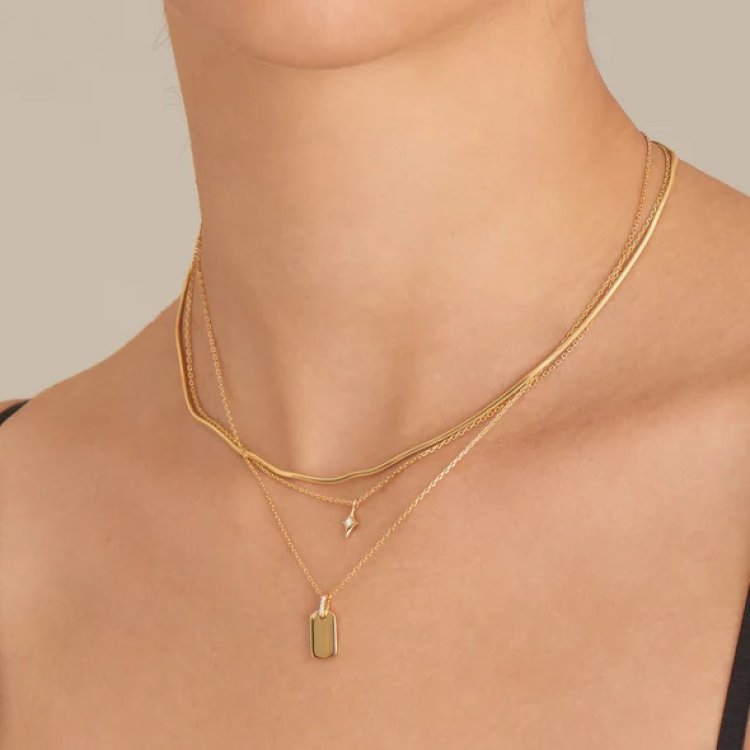 ANIA HΑIE Gold Glam Tag Pendant Necklace
