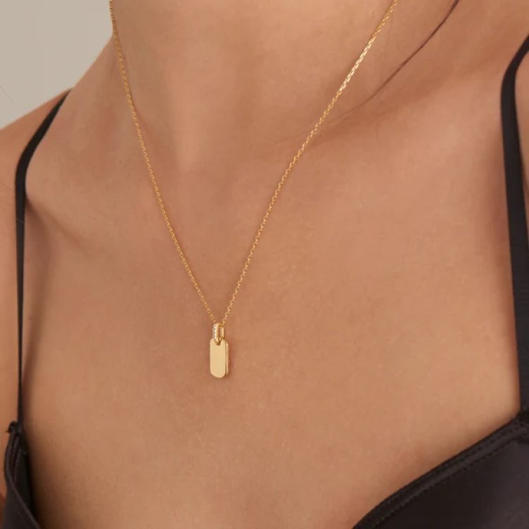 ANIA HΑIE Gold Glam Tag Pendant Necklace