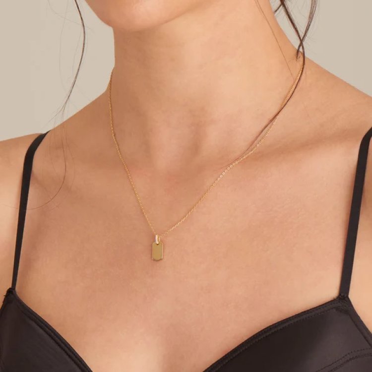 ANIA HΑIE Gold Glam Tag Pendant Necklace