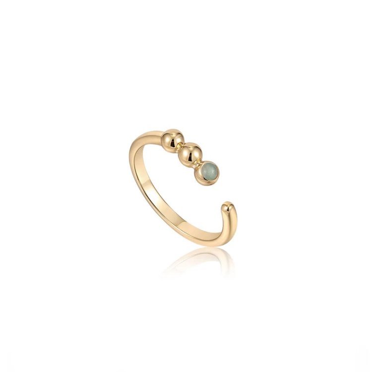 ANIA HAIE Gold Orb Amazonite Adjustable Ring