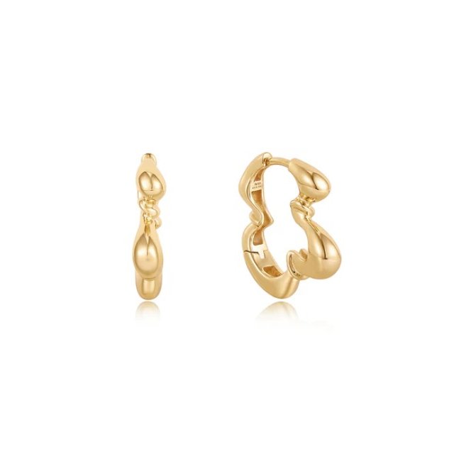 ANIA HAIE Gold Twisted Wave Hoop Earrings