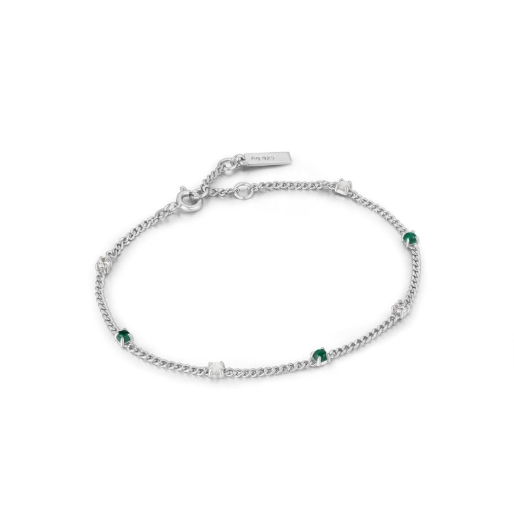 ANIA HAIE Silver Malachite Chain Bracelet