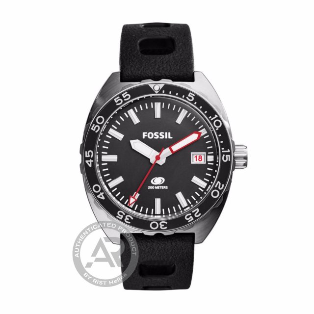 FOSSIL Breaker Black Rubber Strap