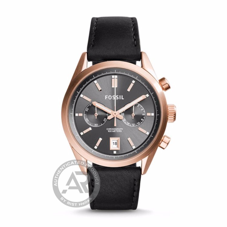 FOSSIL Delrey Chrono Black Leather Strap