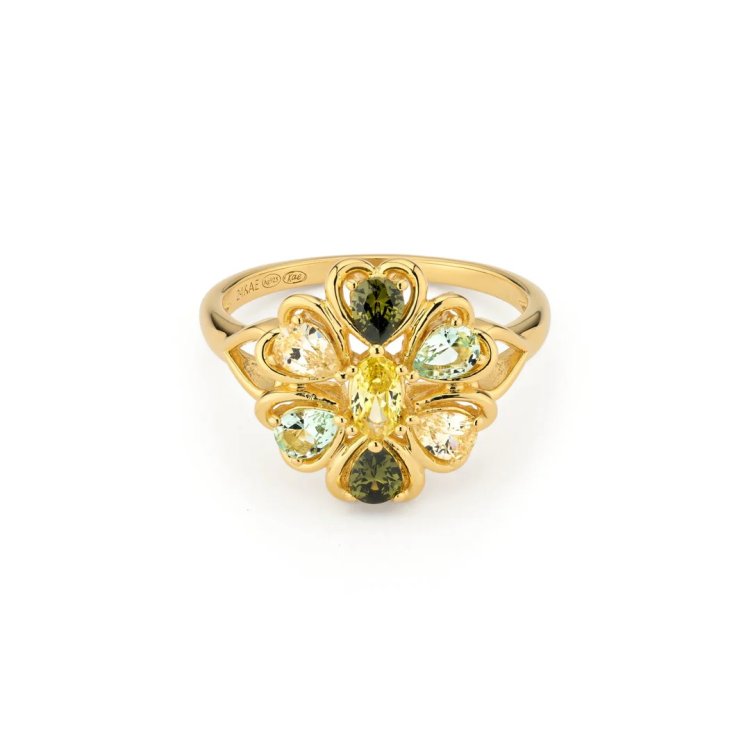 24KAE Ring with Colored Stones
