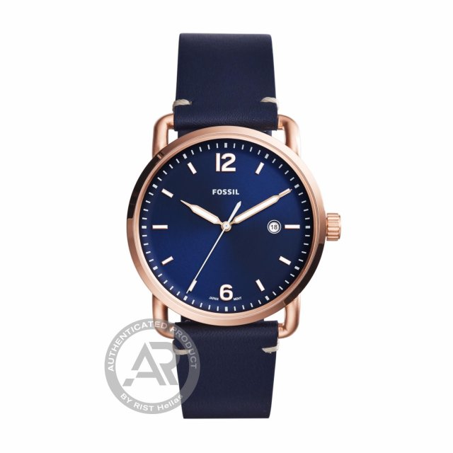 FOSSIL The Commuter Blue Leather Strap