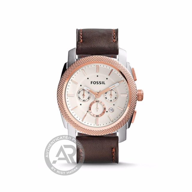 FOSSIL Machine Chrono Brown Leather Strap