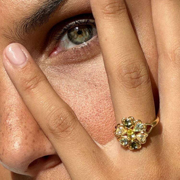 24KAE Ring with Colored Stones