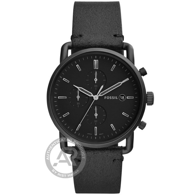 FOSSIL The Commuter Chrono Black Leather Strap