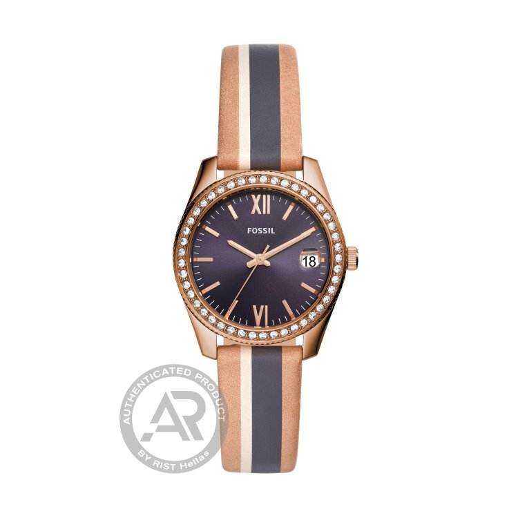 FOSSIL Scarlette Rose Gold Multicolor Leather Strap