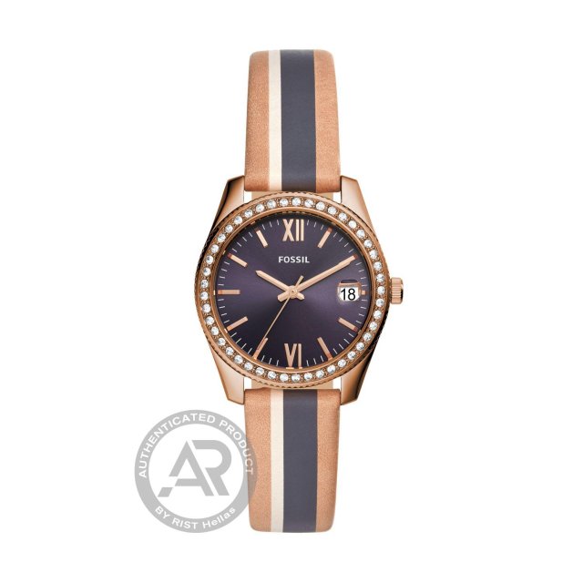 FOSSIL Scarlette Rose Gold Multicolor Leather Strap