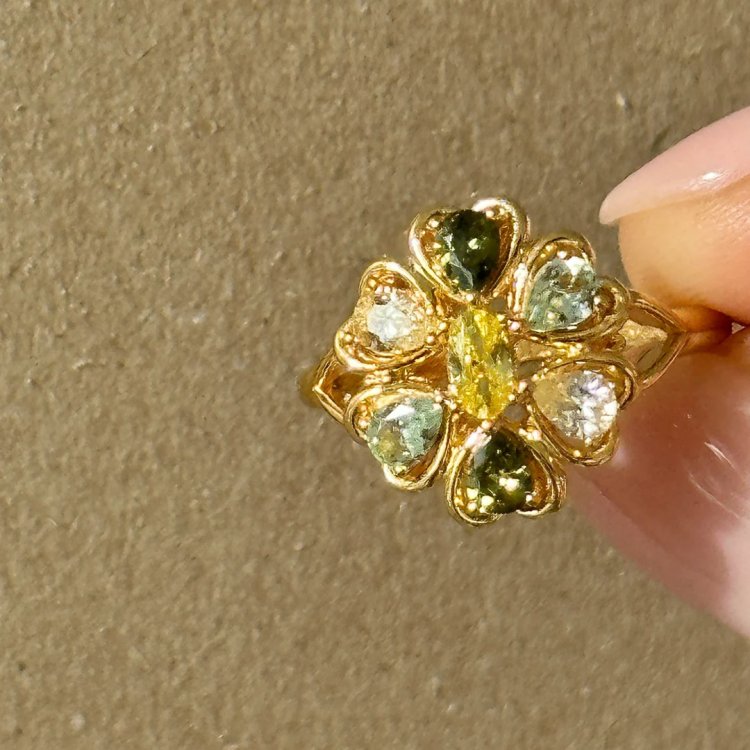 24KAE Ring with Colored Stones
