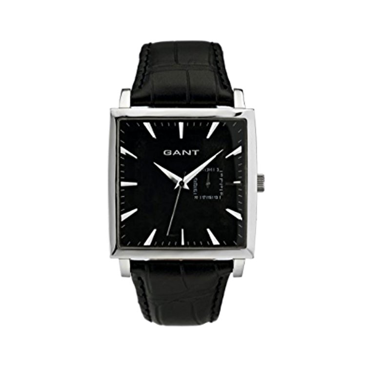 GANT Connecticat Square Black Leather Strap