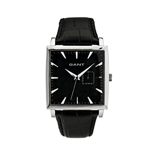GANT Connecticat Square Black Leather Strap