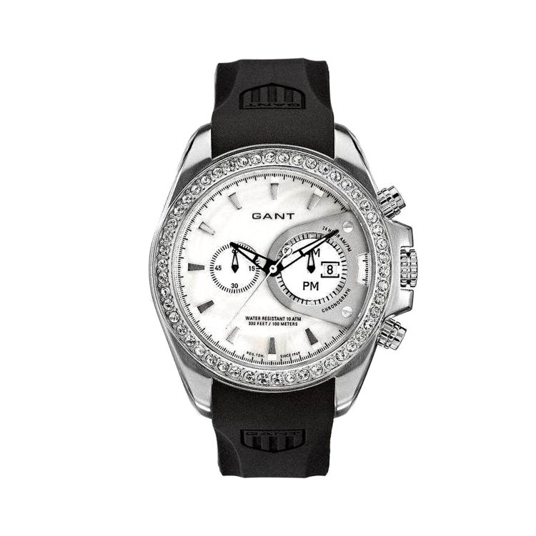 GANT Bedford Ladies Crystals Black Rubber Strap