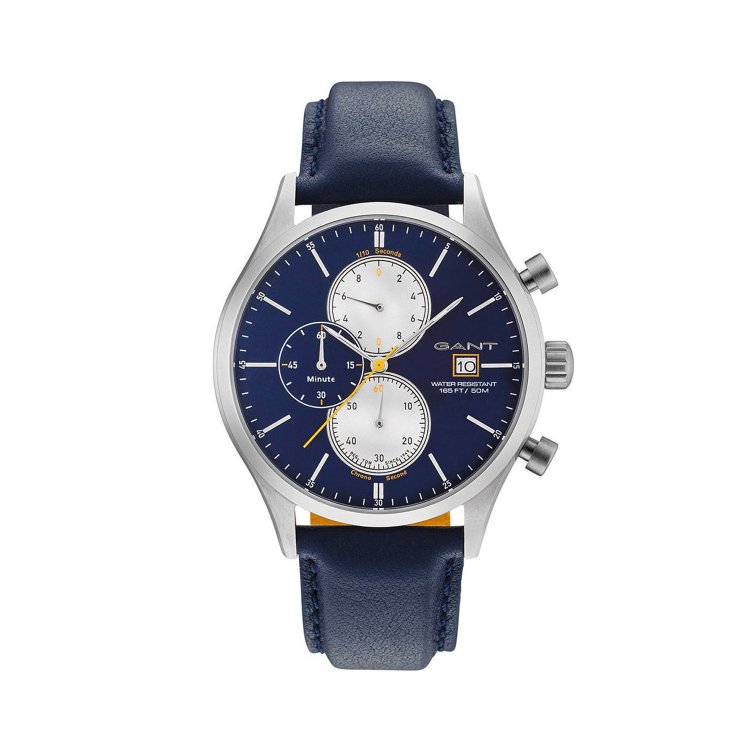 GANT Vermont Chrono Blue Leather Strap