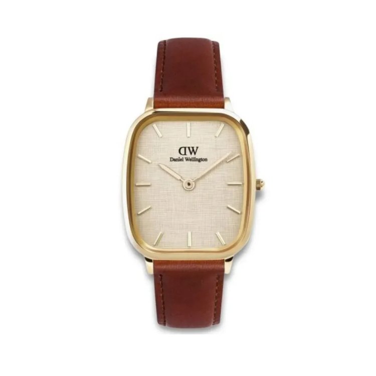 DANIEL WELLINGTON Vintage Sheffield Gold Brown Leather Strap