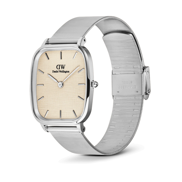 DANIEL WELLINGTON Marlon Wire Linen Silver Stainless Steel Bracelet