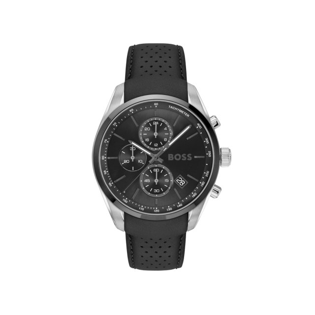 BOSS Grand Prix  Black Leather Strap