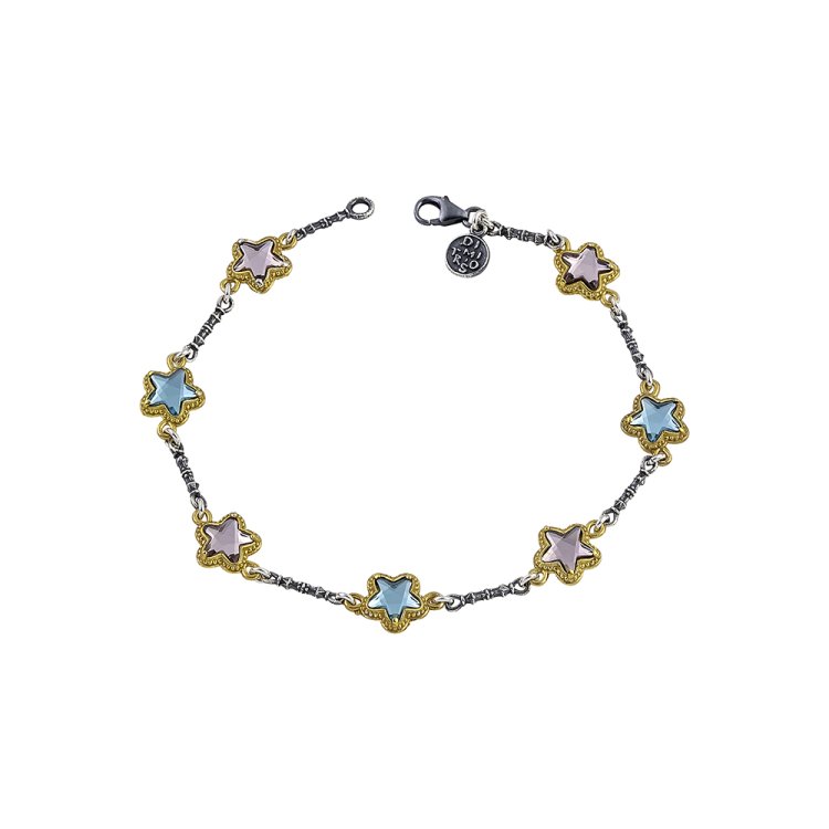 DIMITRIOS EXCLUSIVE JASMINE Silver 925 Goldplated Bracelet Reversible with Swarovski Crystals