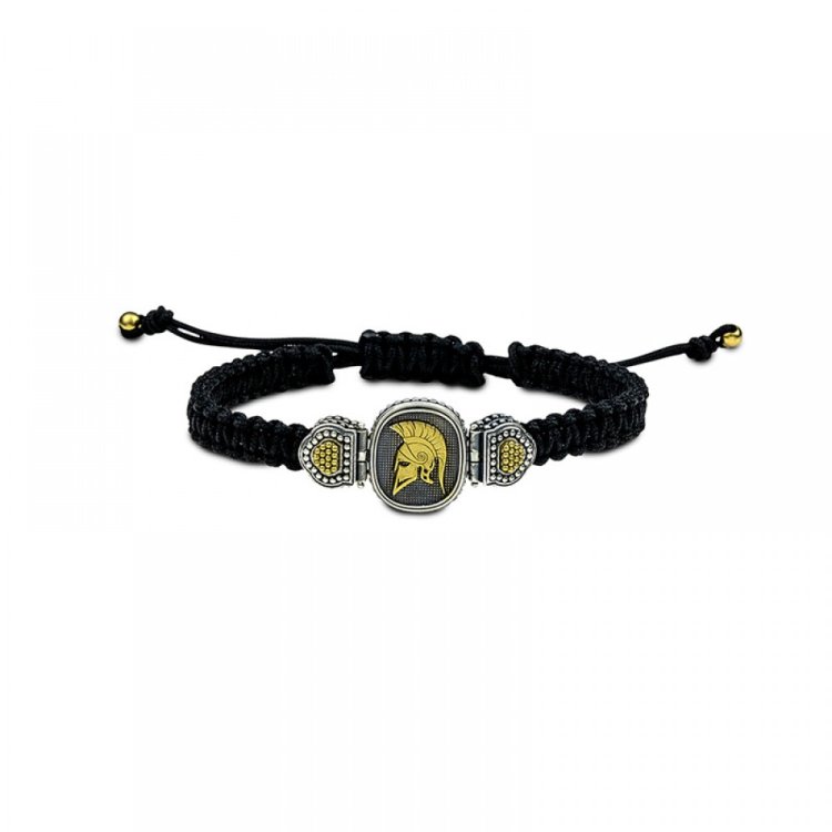 DIMITRIOS EXCLUSIVE ANAX 925 Silver Bracelet Spartan Warrior with Cord
