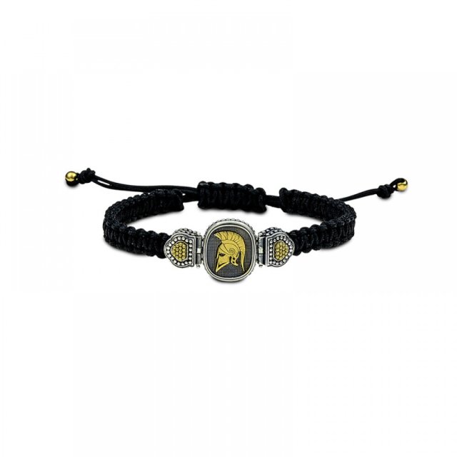 DIMITRIOS EXCLUSIVE ANAX 925 Silver Bracelet Spartan Warrior with Cord