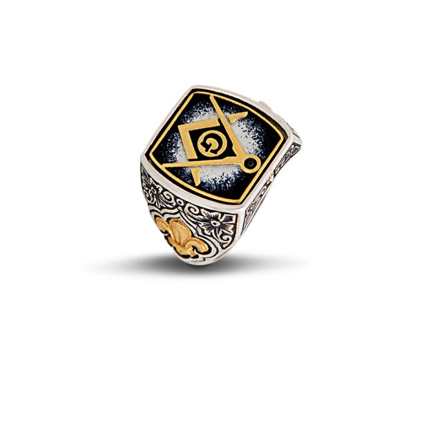 DIMITRIOS EXCLUSIVE ΑΝΑΧ Reversible Masonic Ring with Enamel