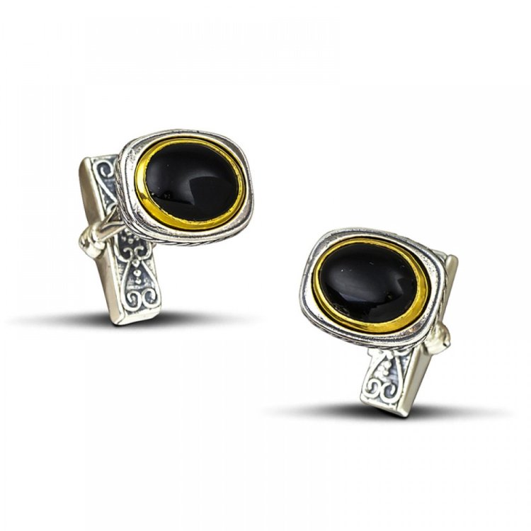 DIMITRIOS EXCLUSIVE ANAX Silver 925 Cufflinks With Black Onyx