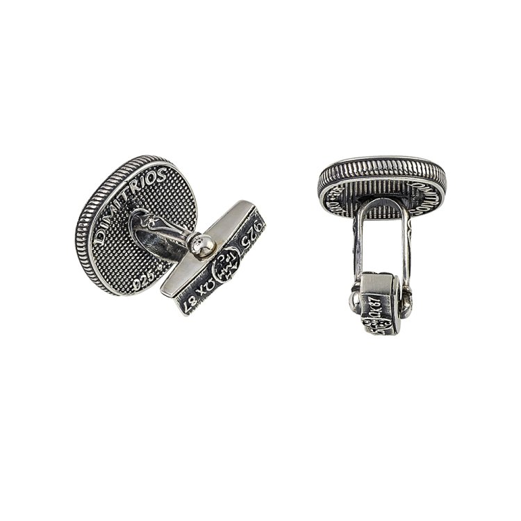 DIMITRIOS EXCLUSIVE ANAX Silver 925 Cufflinks With Wand of Asclepius