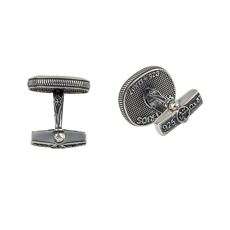 DIMITRIOS EXCLUSIVE ANAX Silver 925 Cufflinks With Wand of Asclepius