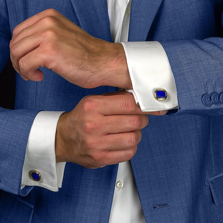 DIMITRIOS EXCLUSIVE ANAX Silver 925 Cufflinks With Lapis Lazuli