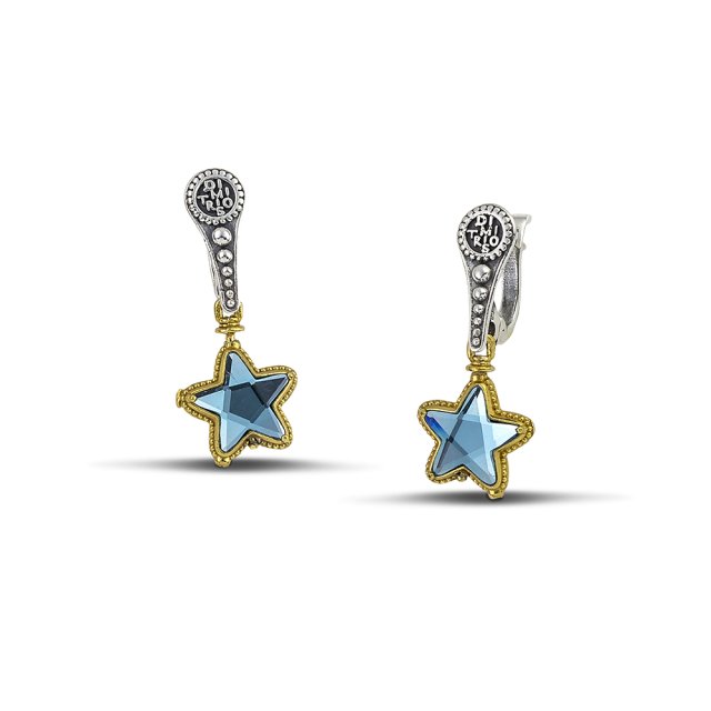 DIMITRIOS EXCLUSIVE JASMINE Silver 925 Goldplated Earrings Reversible with Swarovski Crystals