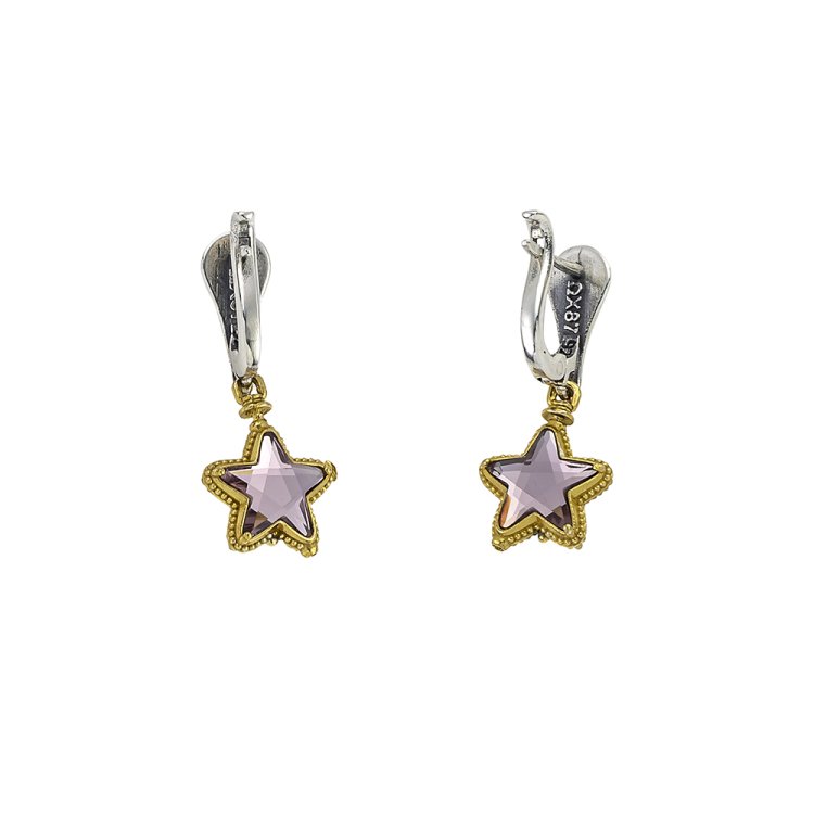 DIMITRIOS EXCLUSIVE JASMINE Silver 925 Goldplated Earrings Reversible with Swarovski Crystals