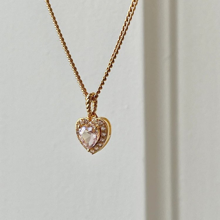 24KAE Collier with Heartshaped Pendant 