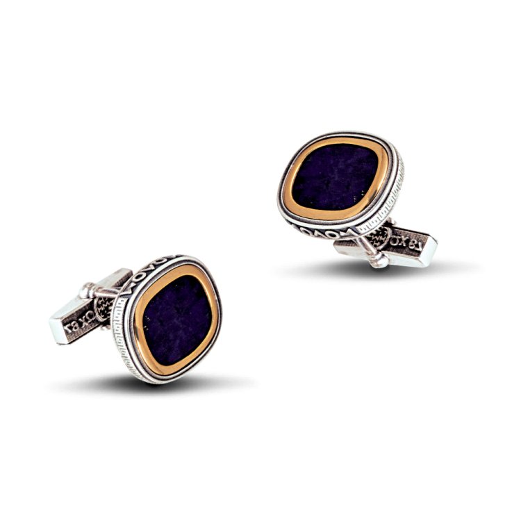 DIMITRIOS EXCLUSIVE ANAX Silver Cufflinks with Black Onyx