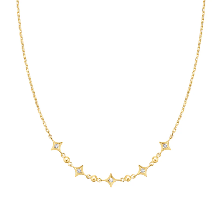 ANIA HAIE Gold Sparkling Star Station Necklace