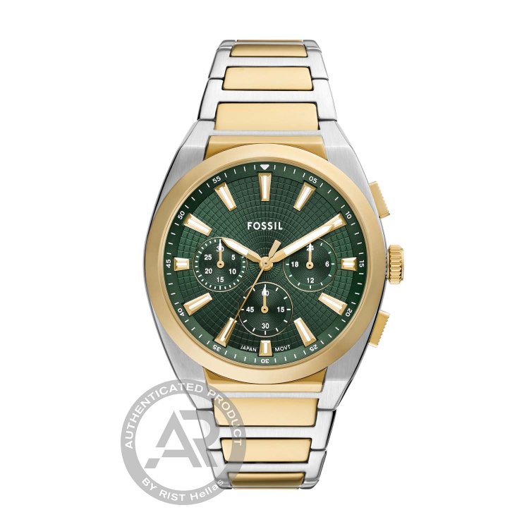 FOSSIL Everett Chronograph Two Tone Stainless Steel Bracelet