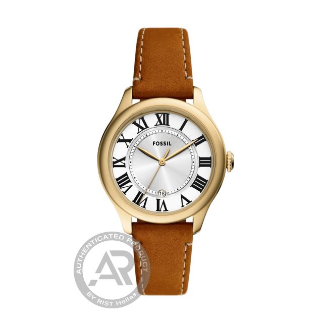 FOSSIL Gilmore Three Hand Date Medium Brown Leather Strap