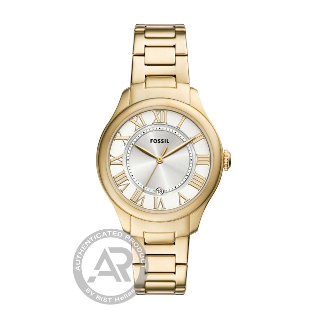 FOSSIL Gilmore Three Hand Date Gold Stainless Steel Bracelet