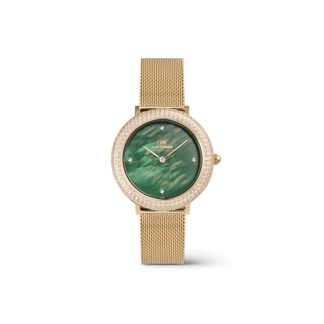 DANIEL WELLINGTON Crystalline Bezel Evergold Green Gold Stainless Steel Bracelet