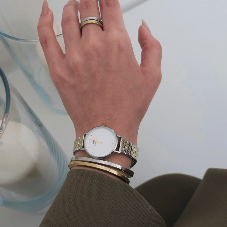 DANIEL WELLINGTON Petite Lumine 5-link Two Tone Stainless Steel Bracelet 