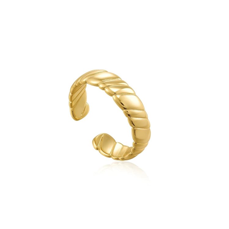 ANIA HAIE Gold Smooth Twist Wide Band Ring