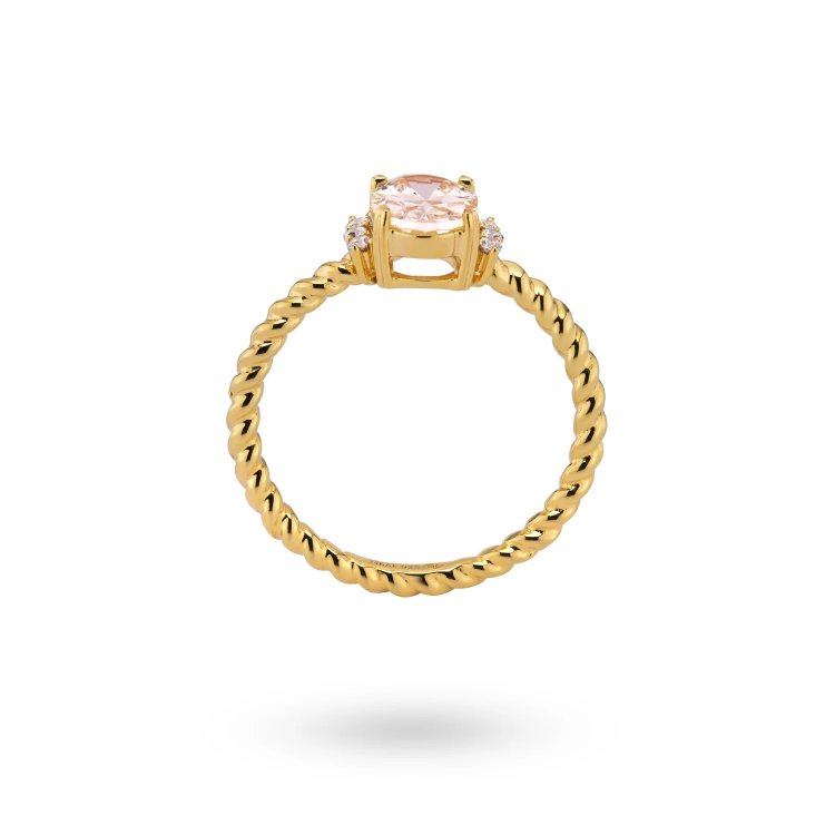 24KAE Ring with Colored Stones and Structure