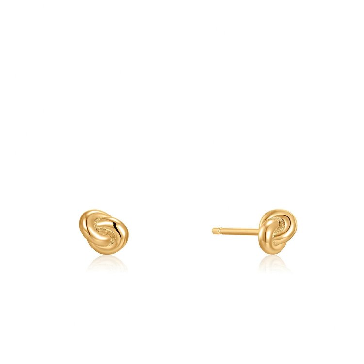 ANIA HAIE EARRINGS FORGET ME KNOT Gold Plated Silver Knot Stud